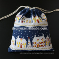 Bolsas de regalo de Navidad Bolsas de lazo de doble cara de lino de algodón personalizado Bolsas de embalaje